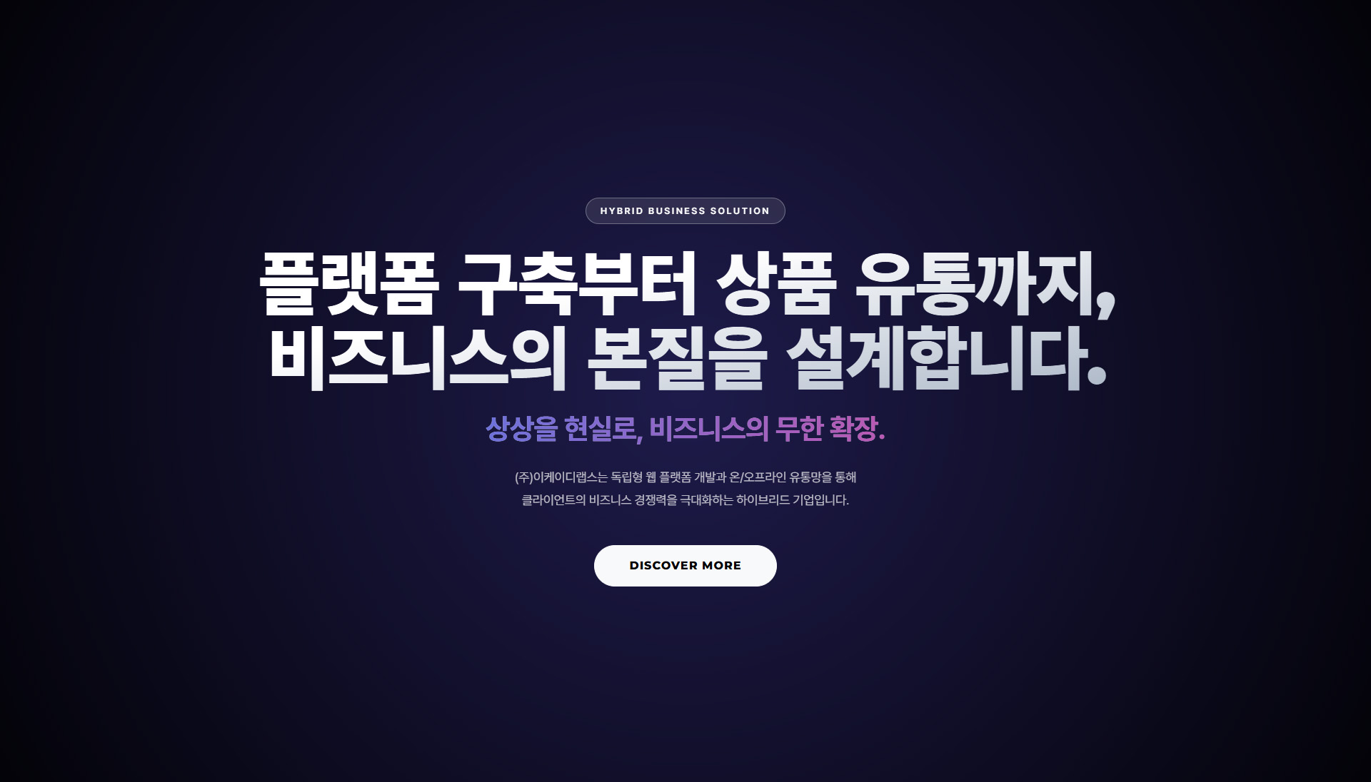 플랫폼 구축부터 상품 유통까지, 비즈니스의 본질을 설계합니다.